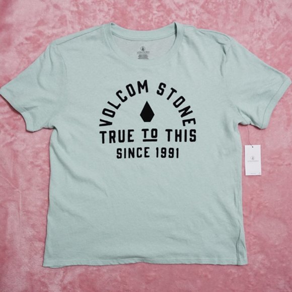 volcom - mint / black logo baby tee - Picture 1 of 6